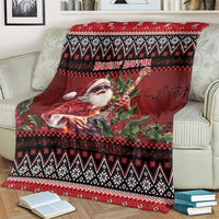 Guitar Christmas Blanket Rocking Santa - Wonder Print Shop