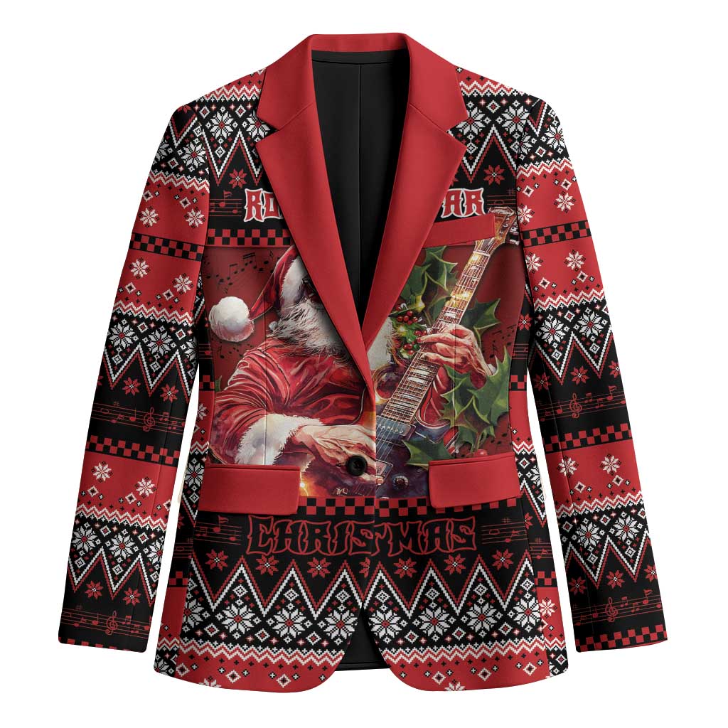Guitar Christmas Blazer Rocking Santa - Wonder Print Shop