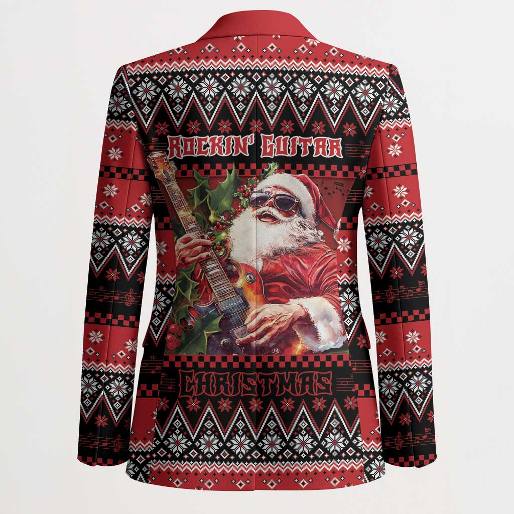 Guitar Christmas Blazer Rocking Santa - Wonder Print Shop