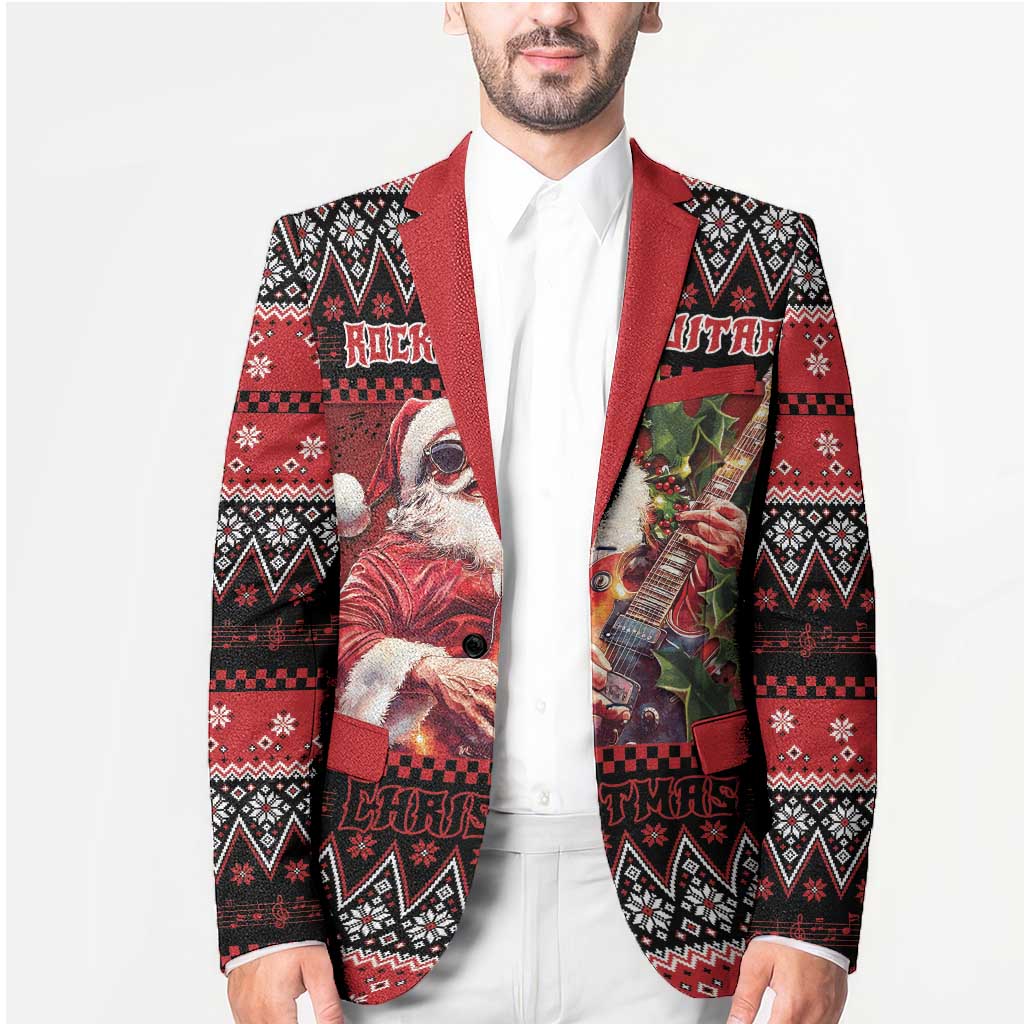 Guitar Christmas Blazer Rocking Santa - Wonder Print Shop