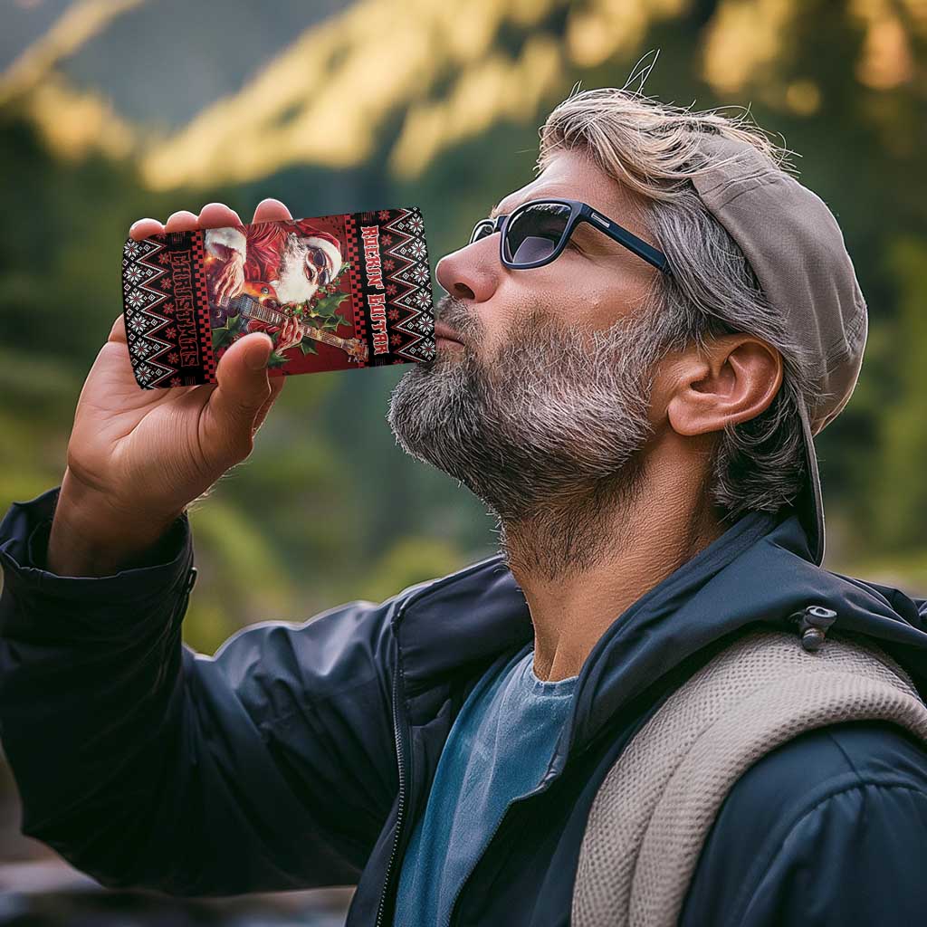 Guitar Christmas 4 in 1 Can Cooler Tumbler Rocking Santa - Wonder Print Shop