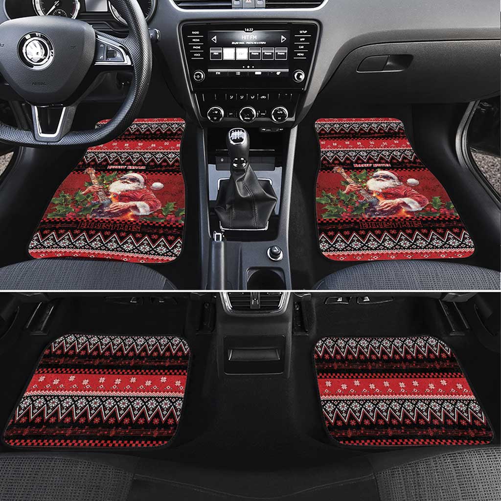 Guitar Christmas Car Mats Rocking Santa - Wonder Print Shop