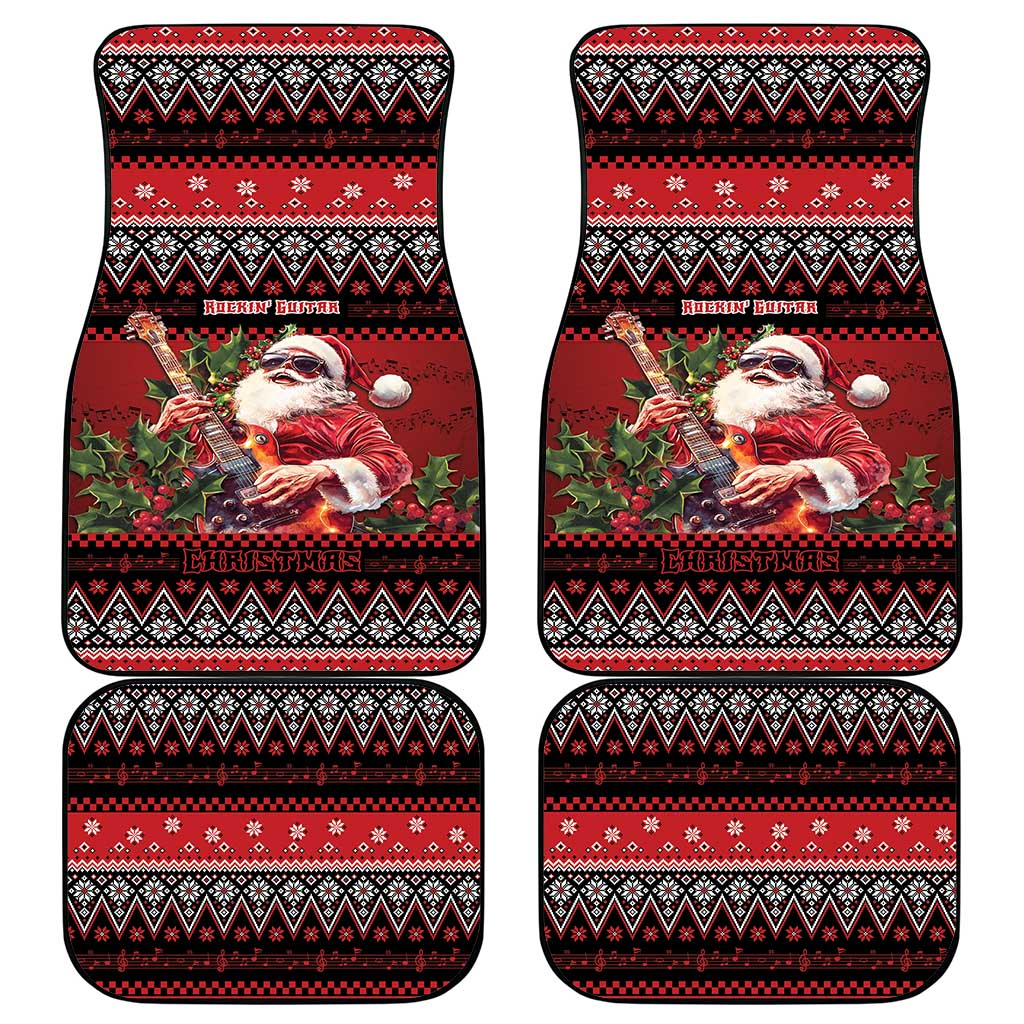 Guitar Christmas Car Mats Rocking Santa - Wonder Print Shop