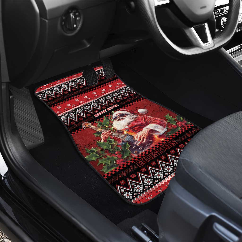 Guitar Christmas Car Mats Rocking Santa - Wonder Print Shop