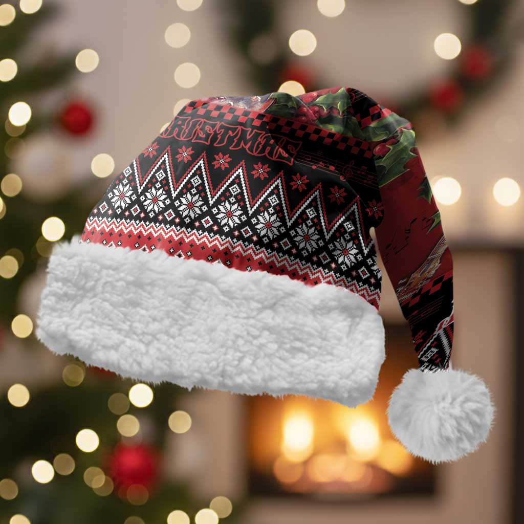 Guitar Christmas Santa Hat Rocking Santa - Wonder Print Shop