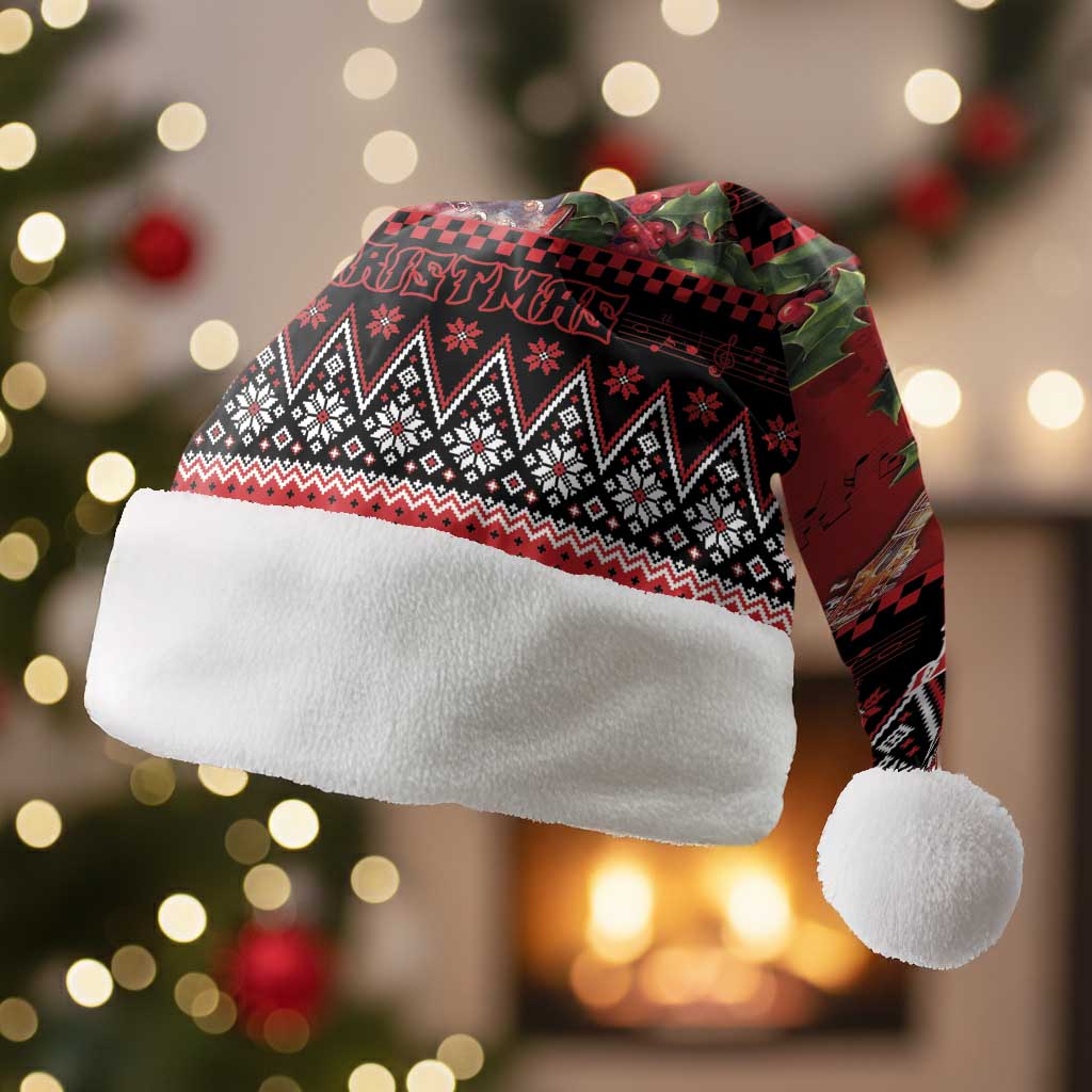 Guitar Christmas Santa Hat Rocking Santa - Wonder Print Shop
