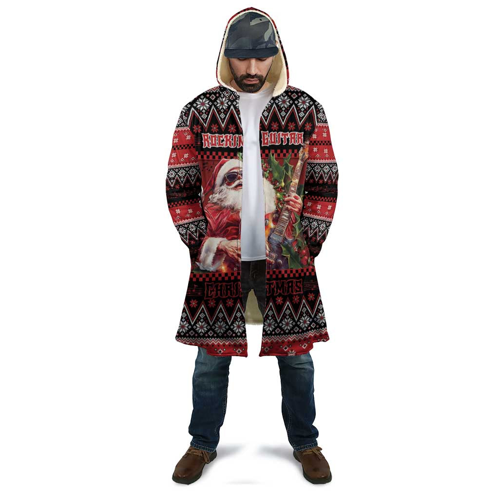 Guitar Christmas Cloak Rocking Santa - Wonder Print Shop