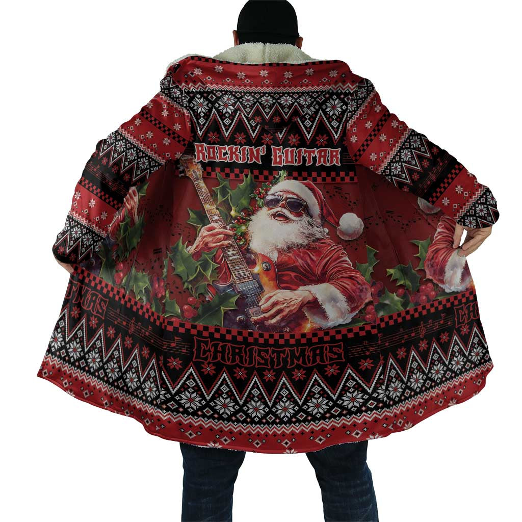Guitar Christmas Cloak Rocking Santa - Wonder Print Shop
