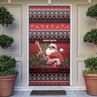 Guitar Christmas Door Cover Rocking Santa - Wonder Print Shop