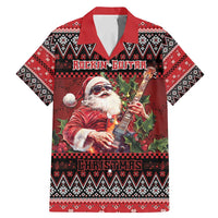 Guitar Christmas Family Matching Mermaid Dress and Hawaiian Shirt Rocking Santa - Wonder Print Shop
