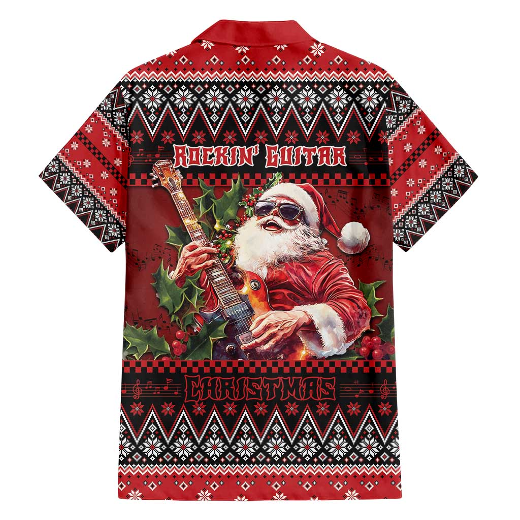 Guitar Christmas Family Matching Puletasi and Hawaiian Shirt Rocking Santa - Wonder Print Shop