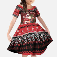 Guitar Christmas Family Matching Summer Maxi Dress and Hawaiian Shirt Rocking Santa - Wonder Print Shop