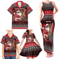Guitar Christmas Family Matching Tank Maxi Dress and Hawaiian Shirt Rocking Santa - Wonder Print Shop