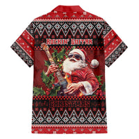 Guitar Christmas Family Matching Tank Maxi Dress and Hawaiian Shirt Rocking Santa - Wonder Print Shop