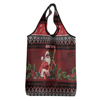 Guitar Christmas Grocery Bag Rocking Santa - Wonder Print Shop