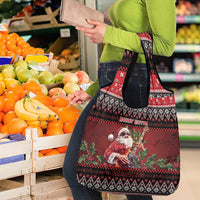 Guitar Christmas Grocery Bag Rocking Santa - Wonder Print Shop