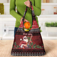 Guitar Christmas Grocery Bag Rocking Santa - Wonder Print Shop