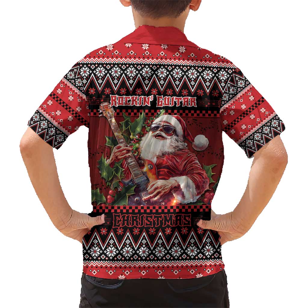 Guitar Christmas Hawaiian Shirt Rocking Santa - Wonder Print Shop