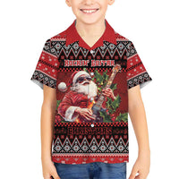 Guitar Christmas Kid Hawaiian Shirt Rocking Santa - Wonder Print Shop