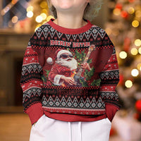 Guitar Christmas Kid Ugly Christmas Sweater Rocking Santa - Wonder Print Shop
