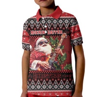 Guitar Christmas Kid Polo Shirt Rocking Santa - Wonder Print Shop