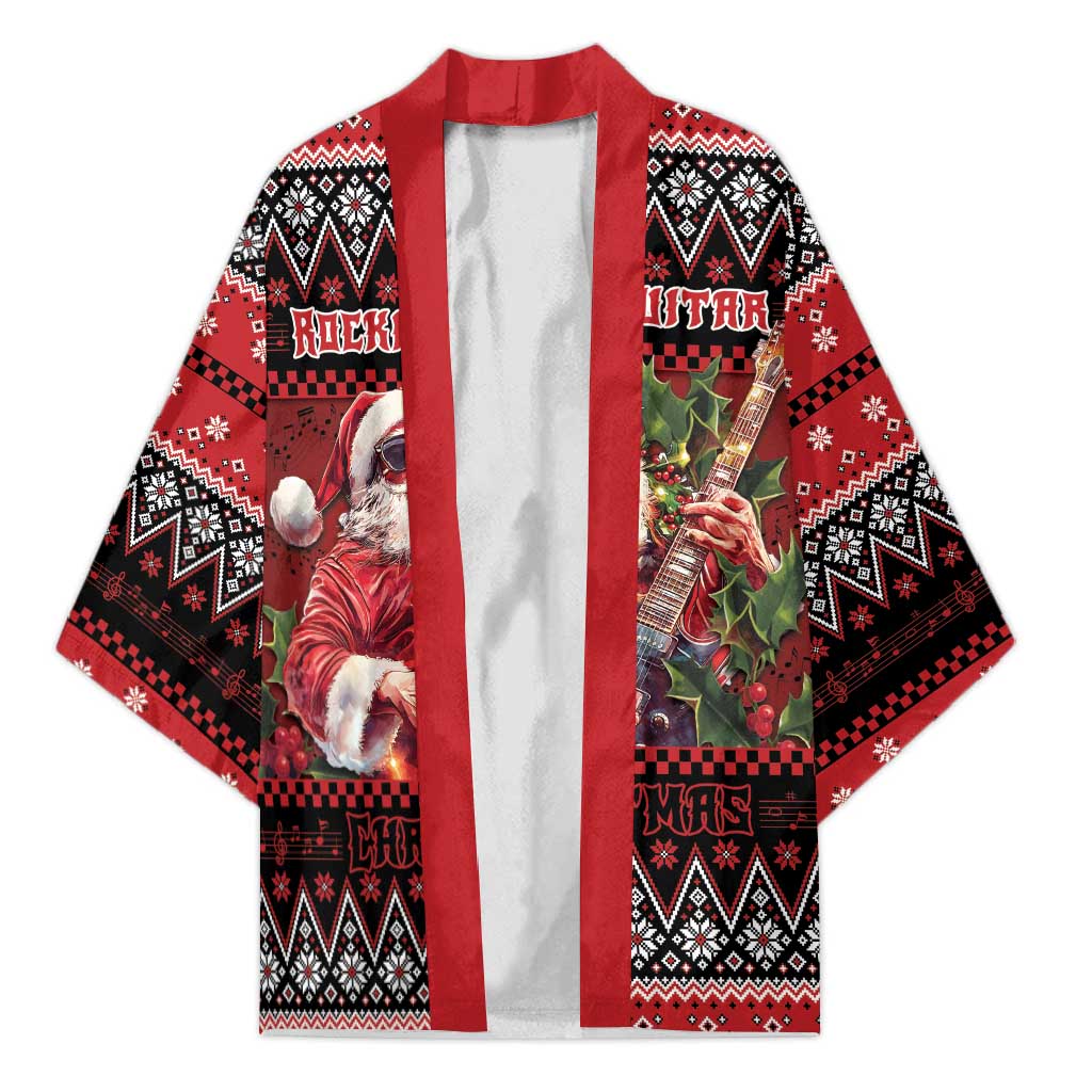 Guitar Christmas Kimono Rocking Santa - Wonder Print Shop