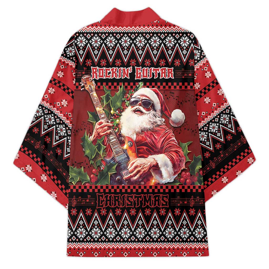 Guitar Christmas Kimono Rocking Santa - Wonder Print Shop