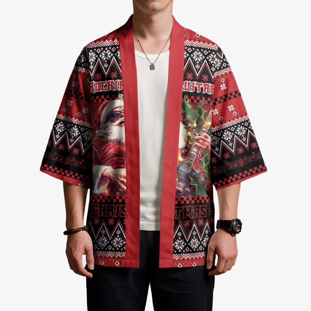 Guitar Christmas Kimono Rocking Santa - Wonder Print Shop