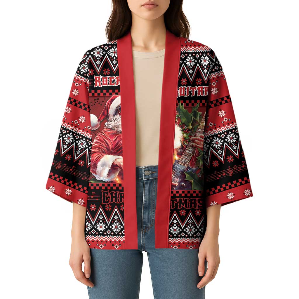Guitar Christmas Kimono Rocking Santa - Wonder Print Shop