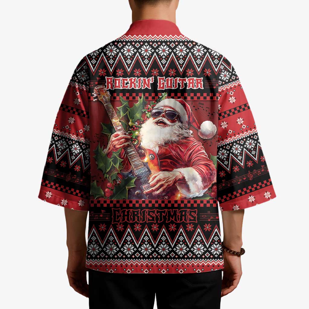 Guitar Christmas Kimono Rocking Santa - Wonder Print Shop