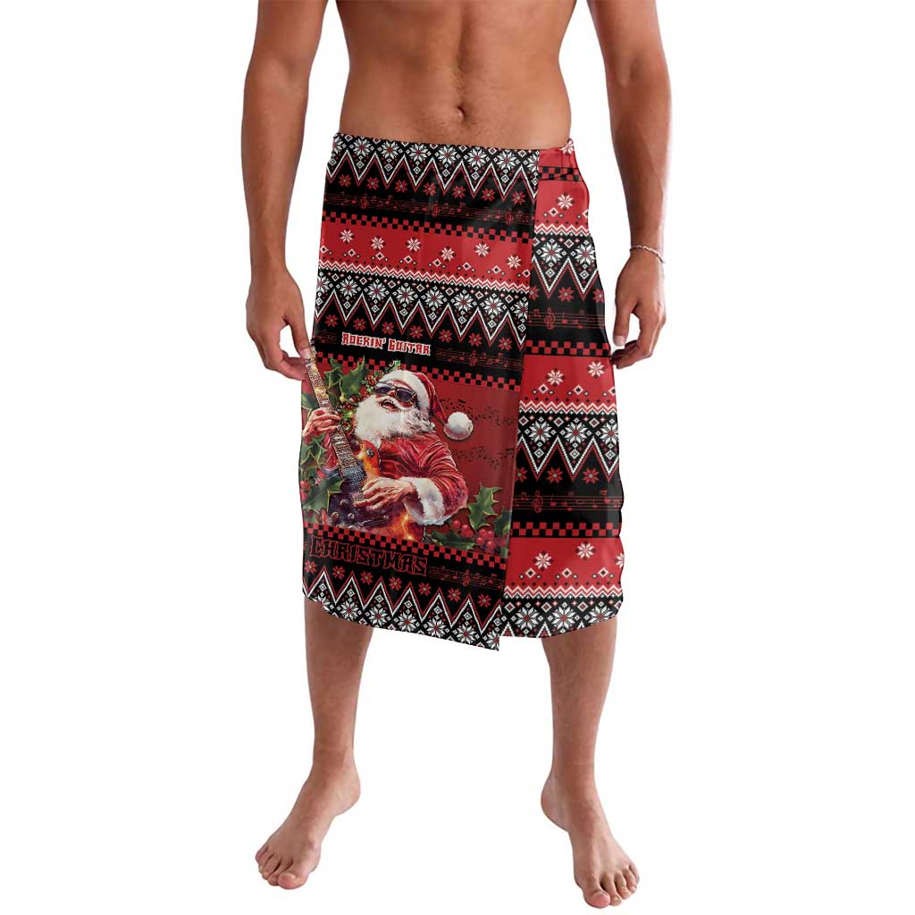Guitar Christmas Lavalava Rocking Santa - Wonder Print Shop