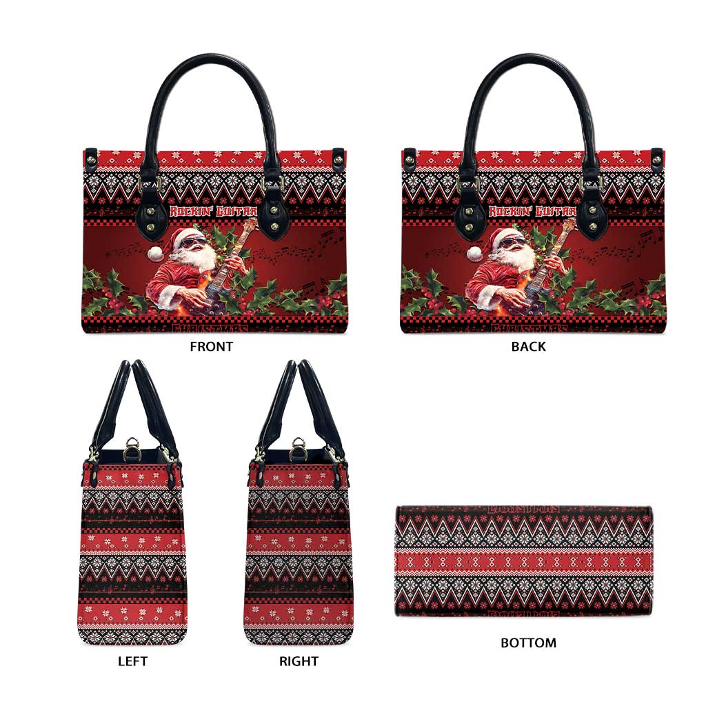 Guitar Christmas Leather Bag Rocking Santa - Wonder Print Shop
