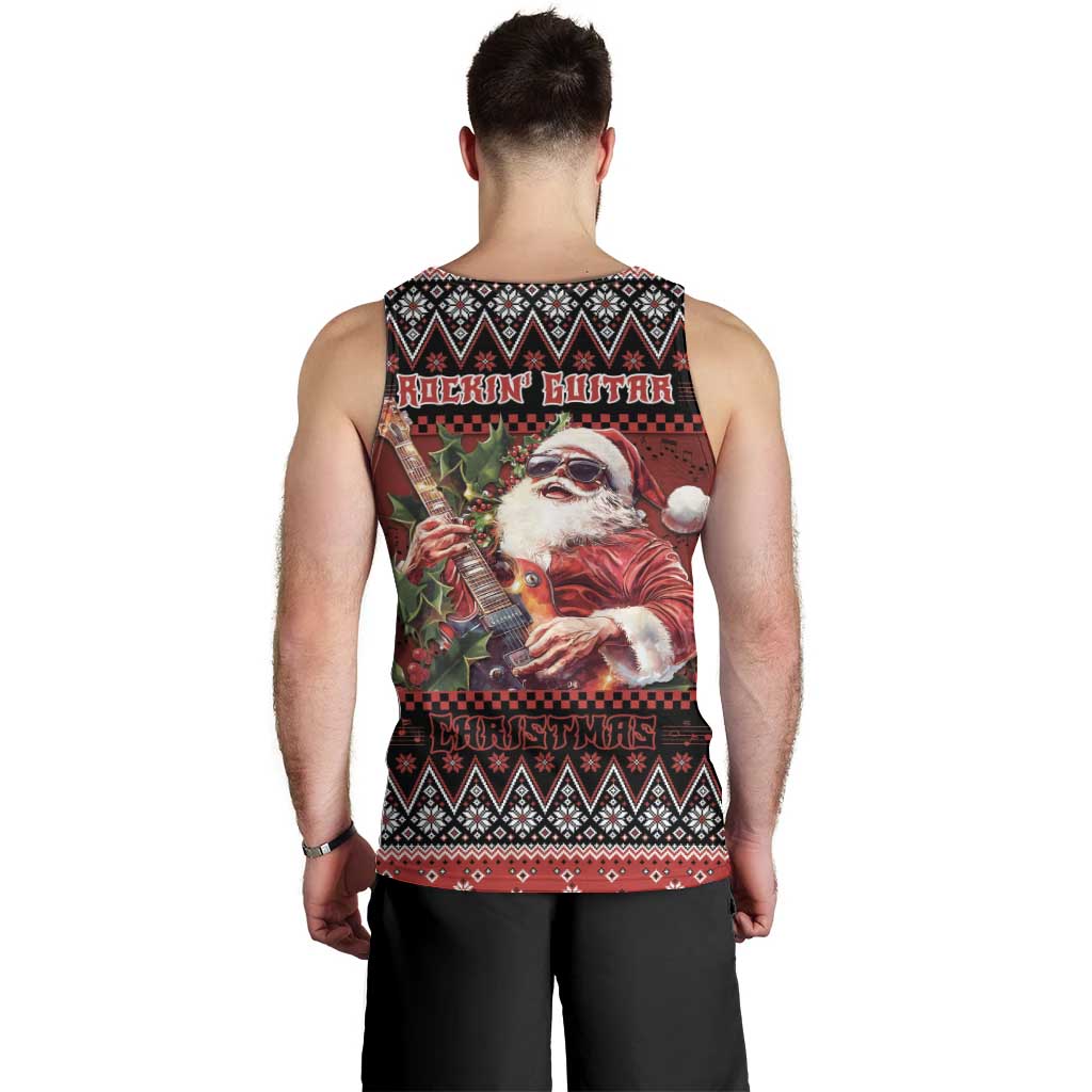 Guitar Christmas Men Tank Top Rocking Santa - Wonder Print Shop