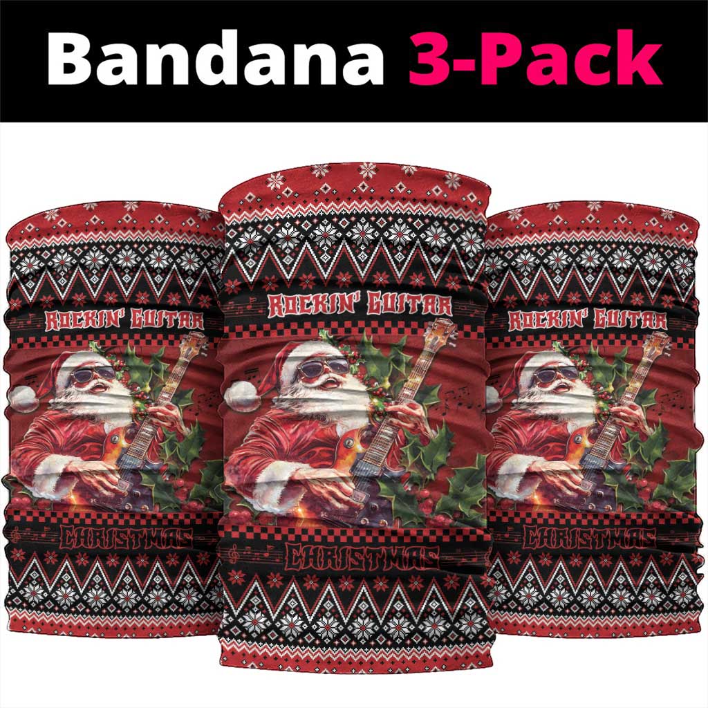 Guitar Christmas Neck Gaiter Rocking Santa - Wonder Print Shop