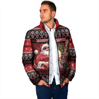 Guitar Christmas Padded Jacket Rocking Santa - Wonder Print Shop