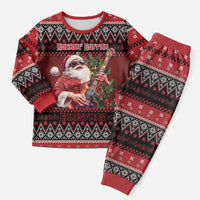 Guitar Christmas Pajama Set Rocking Santa - Wonder Print Shop