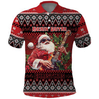 Guitar Christmas Polo Shirt Rocking Santa - Wonder Print Shop