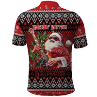 Guitar Christmas Polo Shirt Rocking Santa - Wonder Print Shop