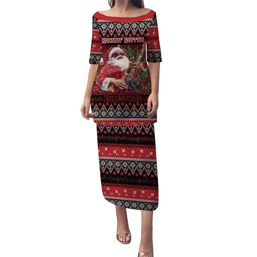 Guitar Christmas Puletasi Rocking Santa - Wonder Print Shop