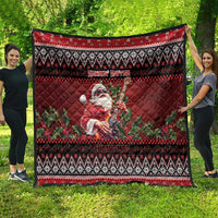 Guitar Christmas Quilt Rocking Santa - Wonder Print Shop