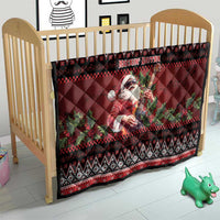 Guitar Christmas Quilt Rocking Santa - Wonder Print Shop