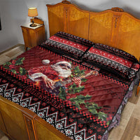 Guitar Christmas Quilt Bed Set Rocking Santa - Wonder Print Shop