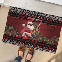 Guitar Christmas Rubber Doormat Rocking Santa - Wonder Print Shop