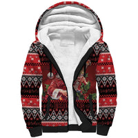 Guitar Christmas Sherpa Hoodie Rocking Santa - Wonder Print Shop
