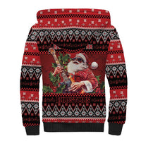 Guitar Christmas Sherpa Hoodie Rocking Santa - Wonder Print Shop