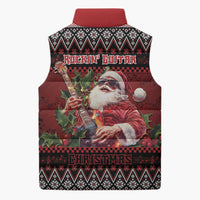 Guitar Christmas Sleeveless Puffer Jacket Rocking Santa - Wonder Print Shop