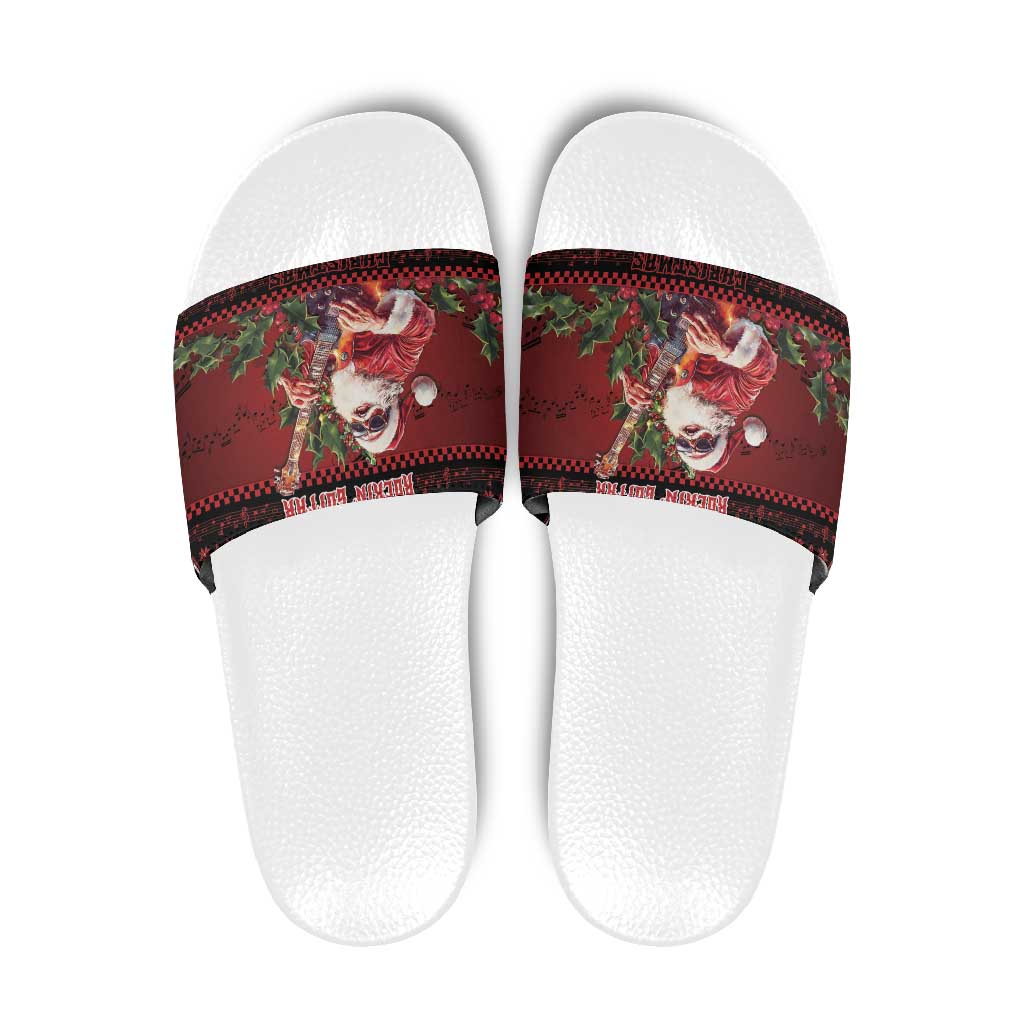 Guitar Christmas Slide Sandals Rocking Santa - Wonder Print Shop