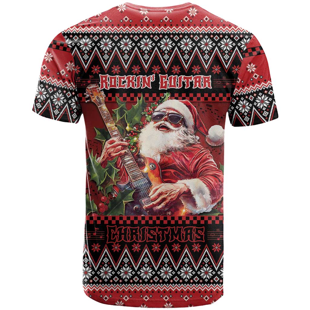Guitar Christmas T Shirt Rocking Santa - Wonder Print Shop