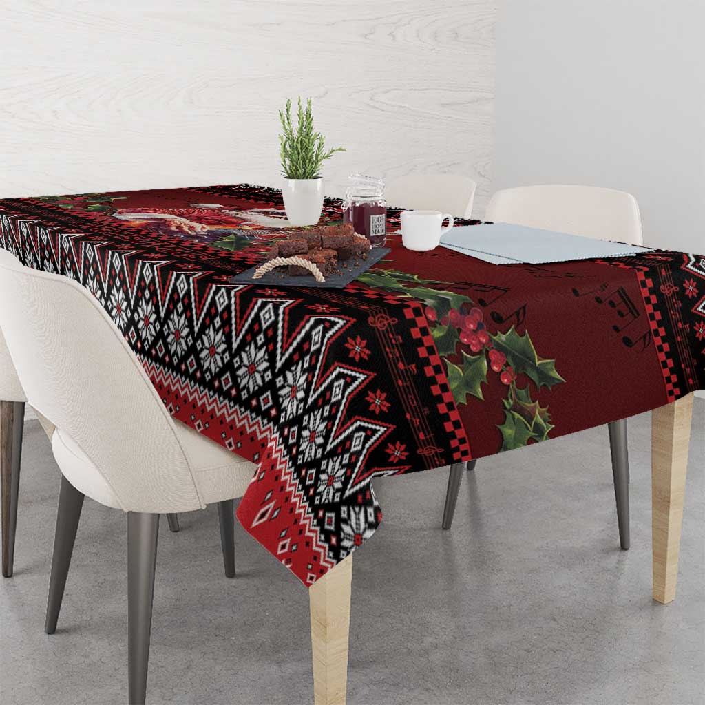 Guitar Christmas Tablecloth Rocking Santa - Wonder Print Shop