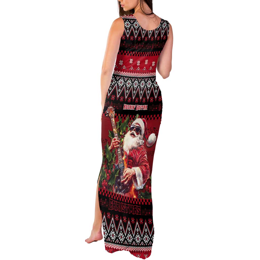 Guitar Christmas Tank Maxi Dress Rocking Santa - Wonder Print Shop
